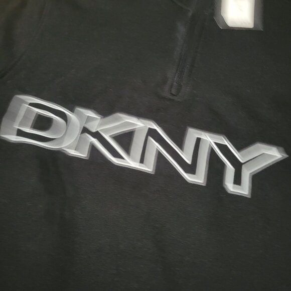 DKNY Donna Karen New York Quarter-Zip 1/4 Sweatshirt Black Medium DK31LK434 - Picture 3 of 9